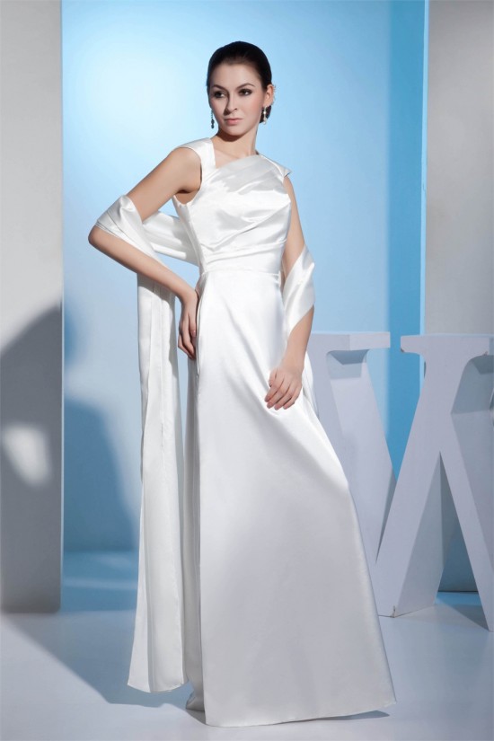 Straps Silk like Satin Sheath/Column Reception Wedding Dresses 2030464