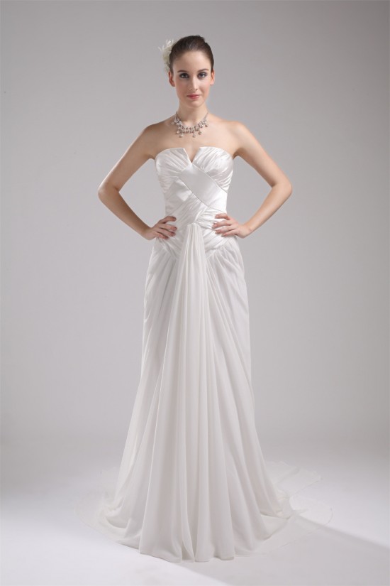 Sweetheart Chiffon Elastic Woven Satin Sleeveless Wedding Dresses 2030475 Sweetheart Chiffon Elastic Woven Satin Sleeveless Wedding Dresses 2030475
