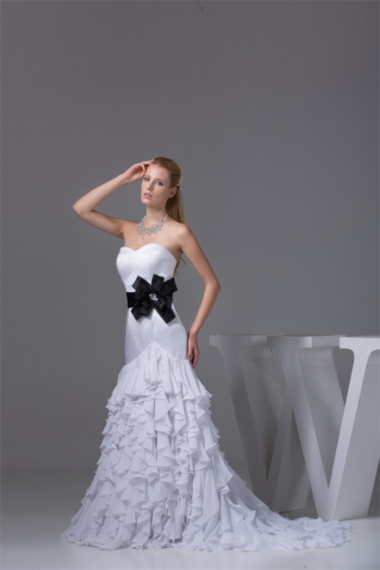 Sweetheart Sheath/Column Sleeveless Chiffon Satin New Arrival Wedding Dresses 2030486 Sweetheart Sheath/Column Sleeveless Chiffon Satin New Arrival Wedding Dresses 2030486