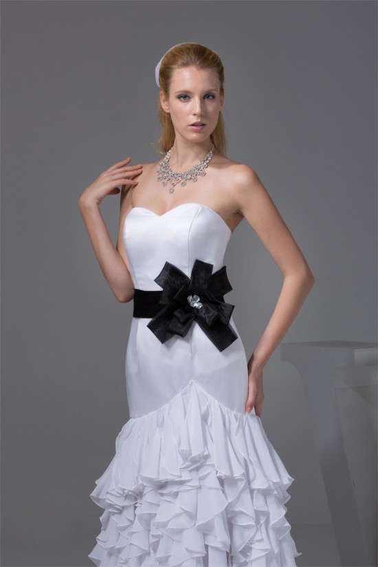 Sweetheart Sheath/Column Sleeveless Chiffon Satin New Arrival Wedding Dresses 2030486 Sweetheart Sheath/Column Sleeveless Chiffon Satin New Arrival Wedding Dresses 2030486