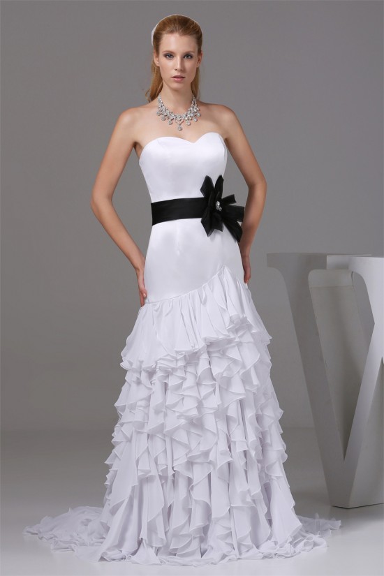 Sweetheart Sheath/Column Sleeveless Chiffon Satin New Arrival Wedding Dresses 2030486 Sweetheart Sheath/Column Sleeveless Chiffon Satin New Arrival Wedding Dresses 2030486