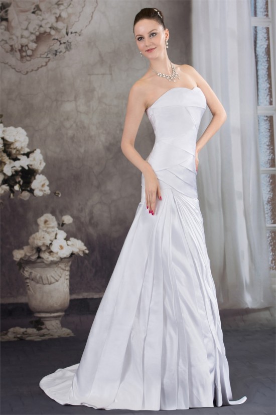 Sleeveless Satin A-Line Sweetheart Best Wedding Dresses 2030505 Sleeveless Satin A-Line Sweetheart Best Wedding Dresses 2030505