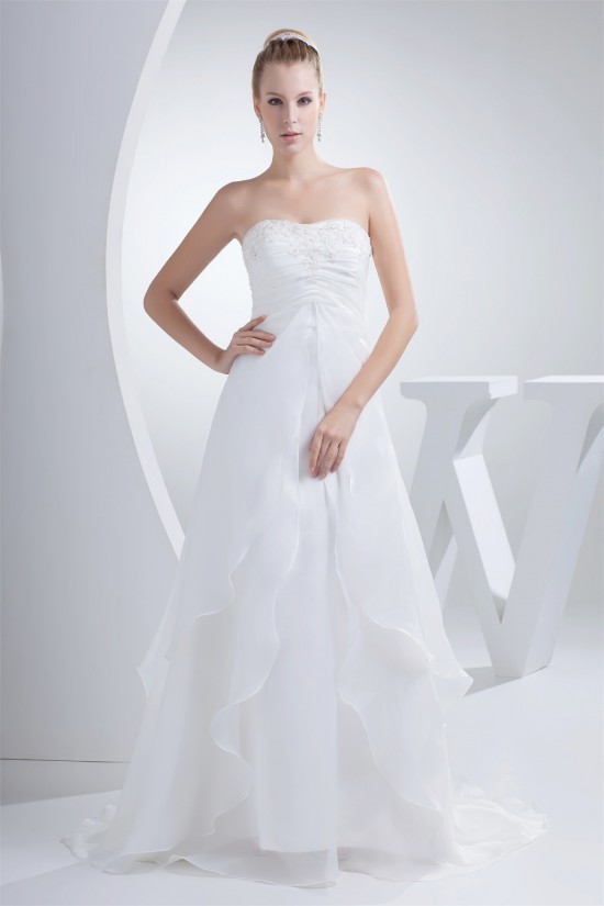 Wonderful A-Line Strapless Satin Woth Satin Wedding Dresses 2030517 Wonderful A-Line Strapless Satin Woth Satin Wedding Dresses 2030517