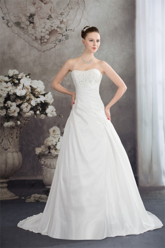 Wonderful A-Line Taffeta Strapless Sleeveless Wedding Dresses 2030518 Wonderful A-Line Taffeta Strapless Sleeveless Wedding Dresses 2030518