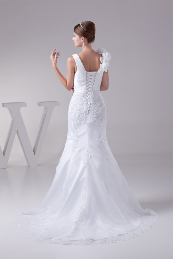 Wonderful Lace Organza Taffeta Mermaid/Trumpet Lace V-Neck Wedding Dresses 2030519 Wonderful Lace Organza Taffeta Mermaid/Trumpet Lace V-Neck Wedding Dresses 2030519