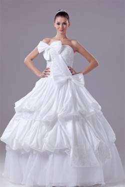 Wonderful Satin Lace Taffeta Strapless Sleeveless Best Wedding Dresses 2030520