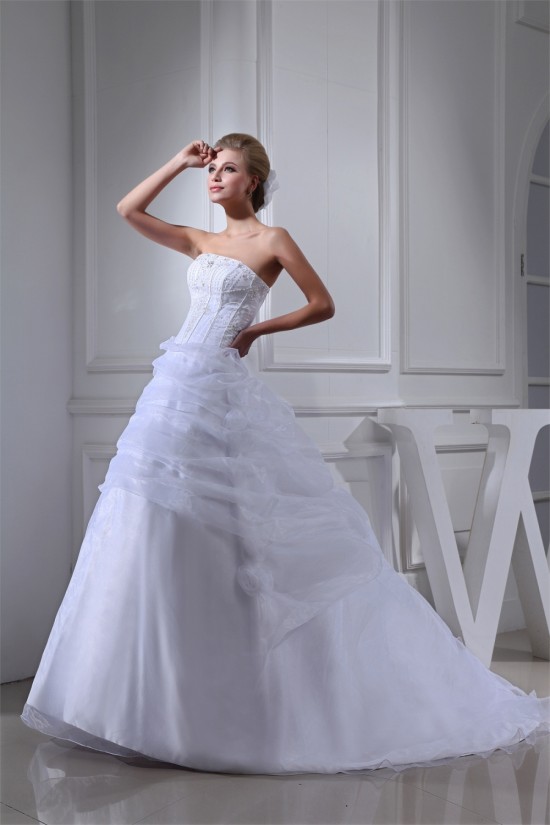 Wonderful Sleeveless Square Satin Organza Ball Gown Wedding Dresses 2030524 Wonderful Sleeveless Square Satin Organza Ball Gown Wedding Dresses 2030524