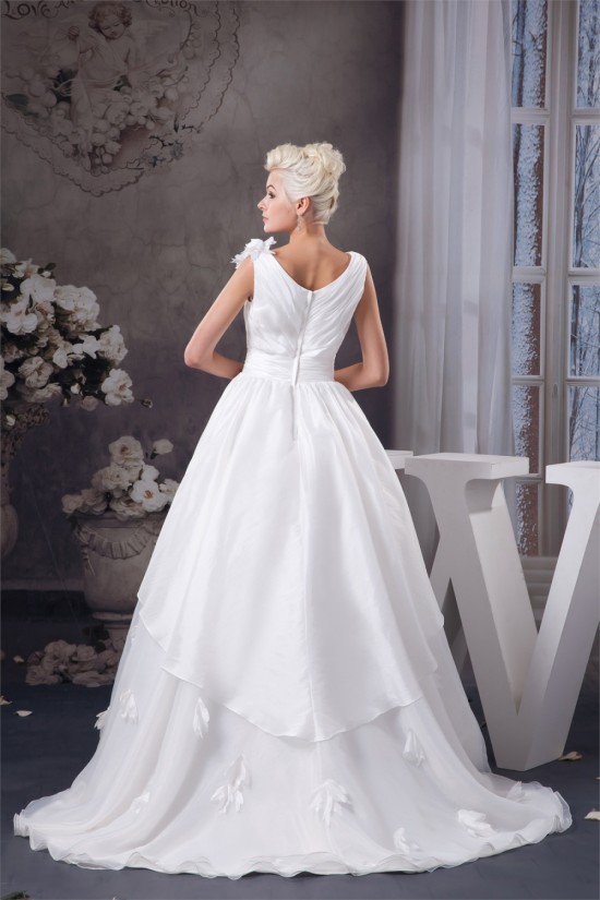 A-Line Satin Taffeta Sleeveless V-Neck Wedding Dresses 2030537 A-Line Satin Taffeta Sleeveless V-Neck Wedding Dresses 2030537