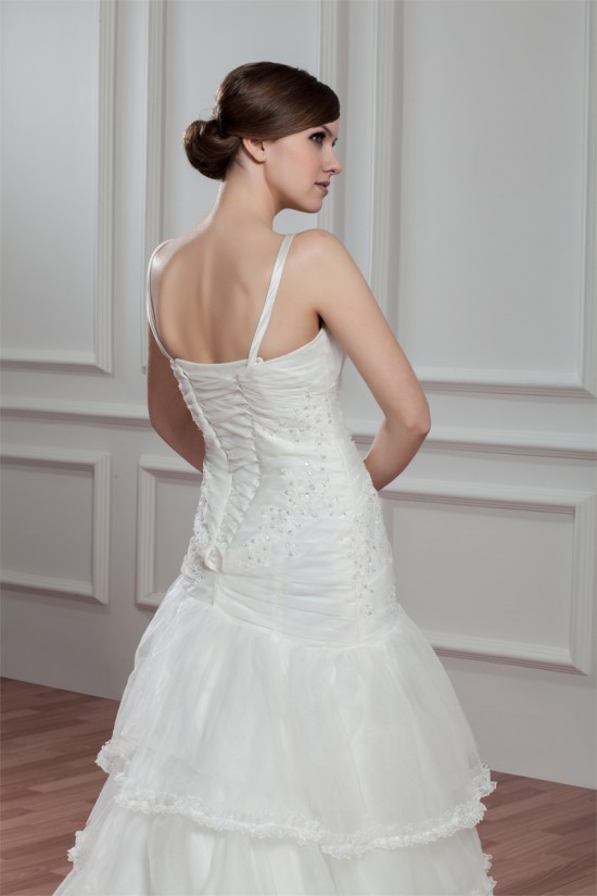 A-Line Sleeveless Spaghetti Straps Satin Organza New Arrival Wedding Dresses 2030549 A-Line Sleeveless Spaghetti Straps Satin Organza New Arrival Wedding Dresses 2030549