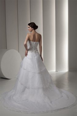 A-Line Sleeveless Sweetheart Satin New Arrival Wedding Dresses 2030554