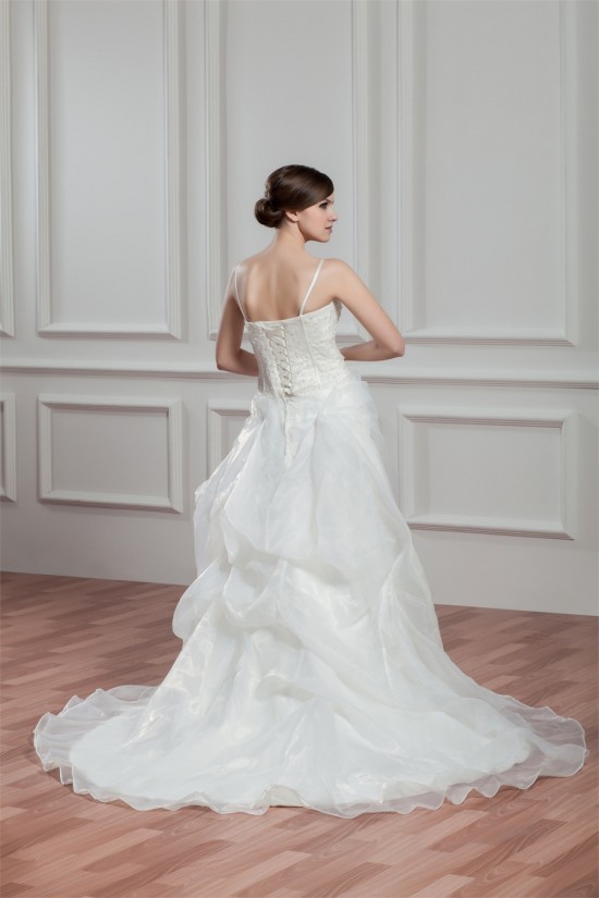 A-Line Spaghetti Straps Sleeveless Satin Organza Wedding Dresses 2030557 A-Line Spaghetti Straps Sleeveless Satin Organza Wedding Dresses 2030557