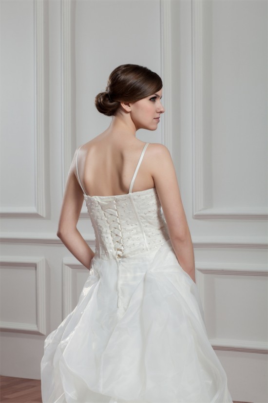 A-Line Spaghetti Straps Sleeveless Satin Organza Wedding Dresses 2030557 A-Line Spaghetti Straps Sleeveless Satin Organza Wedding Dresses 2030557