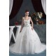 A-Line Straps Sleeveless Satin Lace Fine Netting Wedding Dresses 2030560