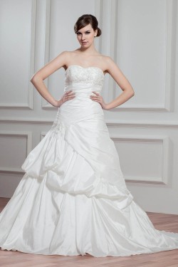 Amazing Sleeveless A-Line Taffeta Sweetheart Wedding Dresses 2030581