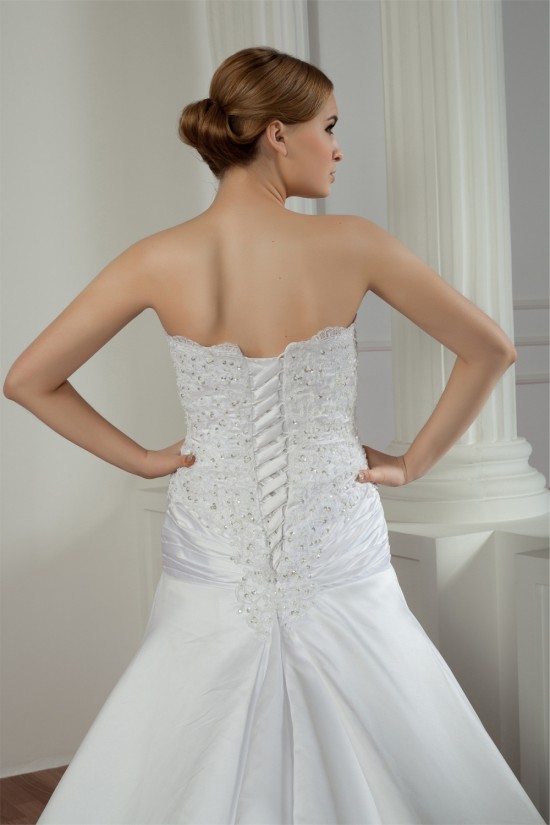 Amazing Sleeveless Satin Lace Sweetheart A-Line Lace Wedding Dresses 2030585 Amazing Sleeveless Satin Lace Sweetheart A-Line Lace Wedding Dresses 2030585
