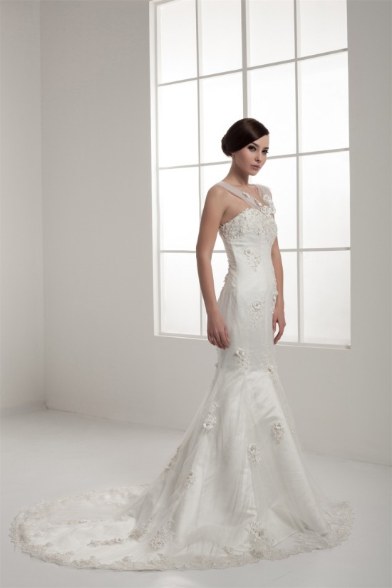 Amazing Trumpet/Mermaid Straps Satin Fine Netting Lace Wedding Dresses 2030590 Amazing Trumpet/Mermaid Straps Satin Fine Netting Lace Wedding Dresses 2030590
