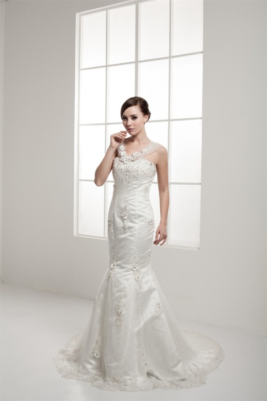 Amazing Trumpet/Mermaid Straps Satin Fine Netting Lace Wedding Dresses 2030590 Amazing Trumpet/Mermaid Straps Satin Fine Netting Lace Wedding Dresses 2030590