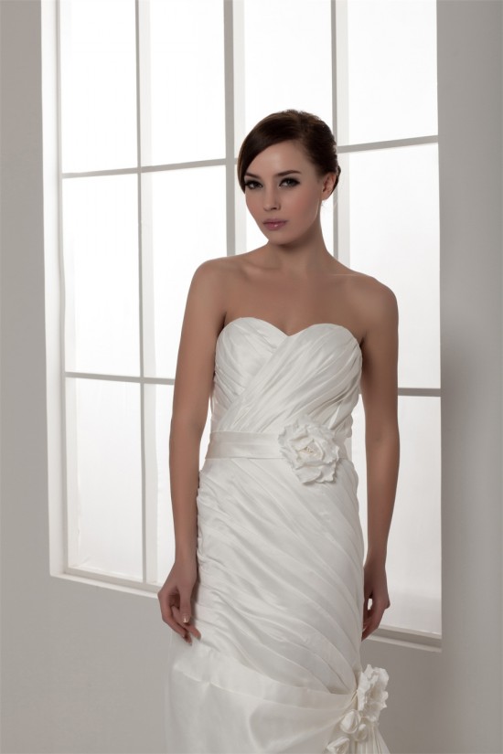 Amazing Sweetheart Satin Taffeta Sleeveless Princess Wedding Dresses 2030594