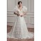 attractive A-Line Satin Lace Sleeveless Straps Reception Wedding Dresses 2030595