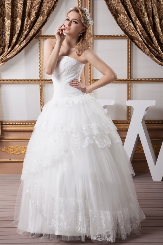Ball Gown Satin Lace Fine Netting Strapless New Arrival Wedding Dresses 2030602 Ball Gown Satin Lace Fine Netting Strapless New Arrival Wedding Dresses 2030602