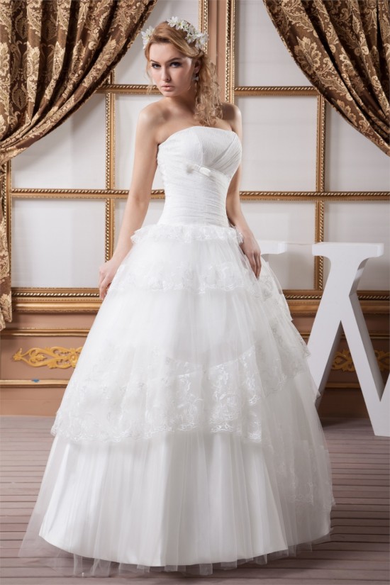Ball Gown Satin Lace Fine Netting Strapless New Arrival Wedding Dresses 2030602 Ball Gown Satin Lace Fine Netting Strapless New Arrival Wedding Dresses 2030602