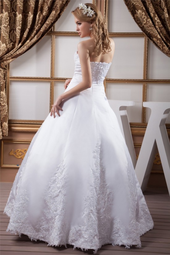 Ball Gown Sleeveless Sweetheart Satin Lace Wedding Dresses 2030609 Ball Gown Sleeveless Sweetheart Satin Lace Wedding Dresses 2030609