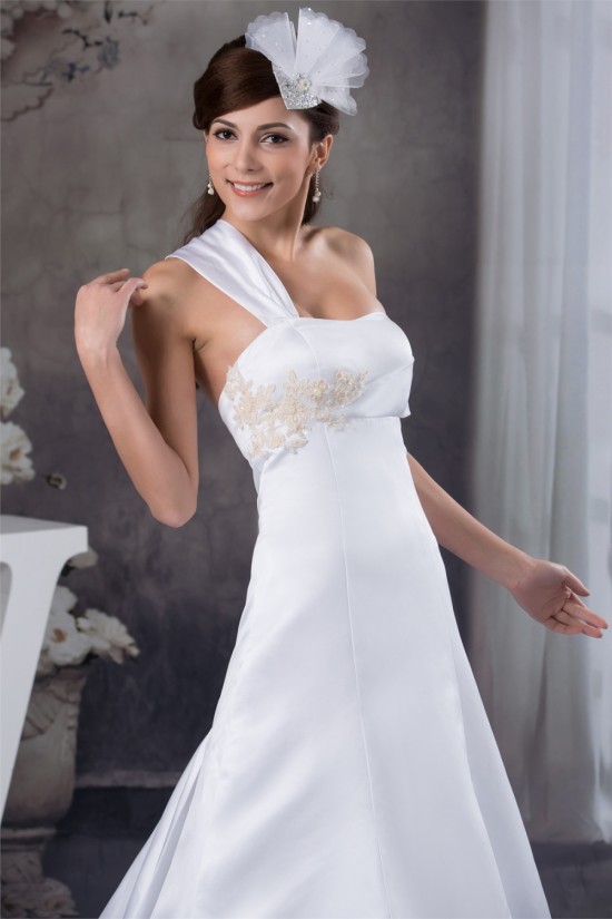 Beautiful A-Line Sleeveless Satin Taffeta Straps Wedding Dresses 2030616 Beautiful A-Line Sleeveless Satin Taffeta Straps Wedding Dresses 2030616