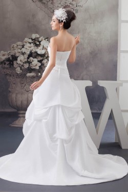 Beautiful A-Line Sleeveless Strapless Satin Taffeta Wedding Dresses 2030617