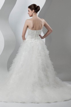 Beautiful A-Line Sweetheart Sleeveless Satin Organza Wedding Dresses 2030619