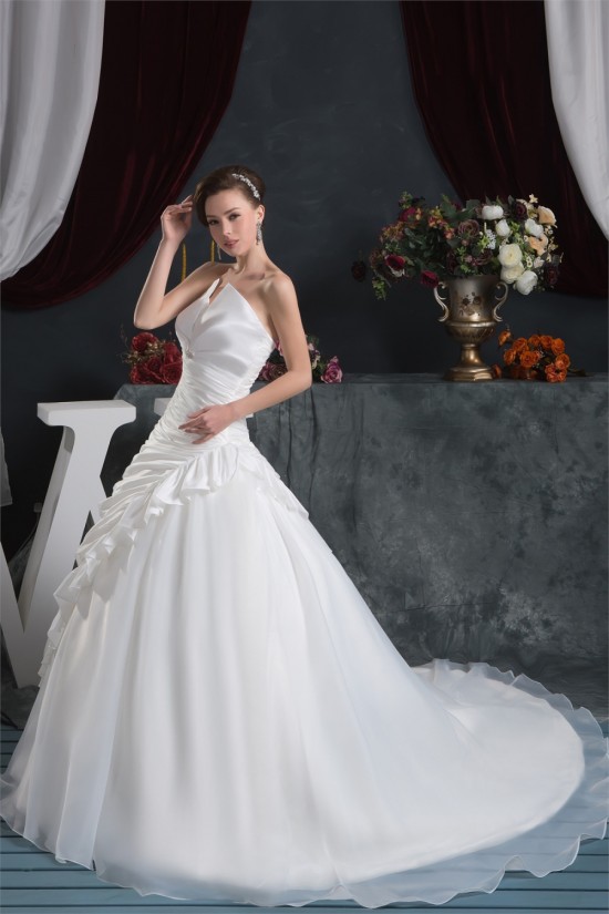 Beautiful A-Line V-Neck Satin Taffeta Short Sleeve Wedding Dresses 2030622 Beautiful A-Line V-Neck Satin Taffeta Short Sleeve Wedding Dresses 2030622