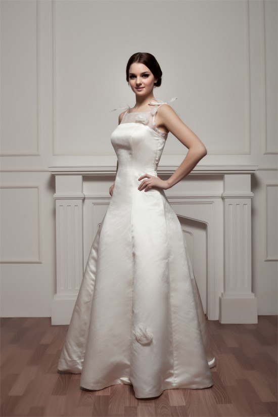 Beautiful Sleeveless Portrait Satin Fine Netting A-Line Wedding Dresses 2030630 Beautiful Sleeveless Portrait Satin Fine Netting A-Line Wedding Dresses 2030630