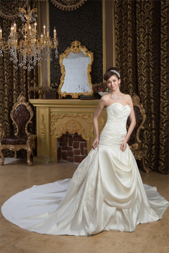 Beautiful Sleeveless Satin Sweetheart A-Line Wedding Dresses 2030632 Beautiful Sleeveless Satin Sweetheart A-Line Wedding Dresses 2030632