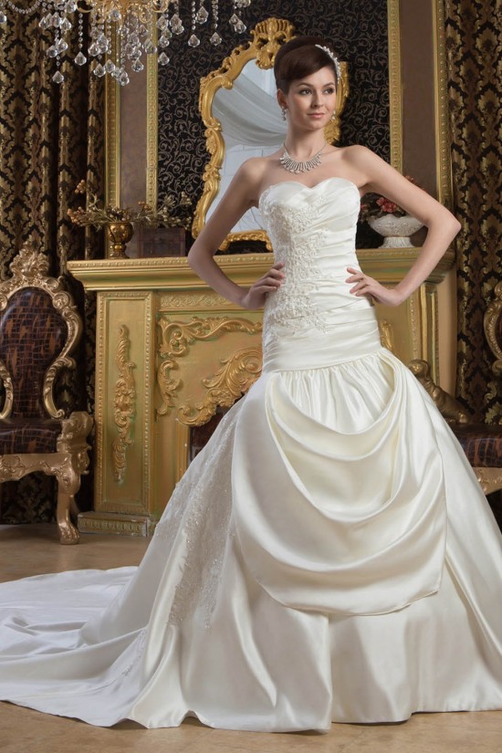 Beautiful Sleeveless Satin Sweetheart A-Line Wedding Dresses 2030632 Beautiful Sleeveless Satin Sweetheart A-Line Wedding Dresses 2030632