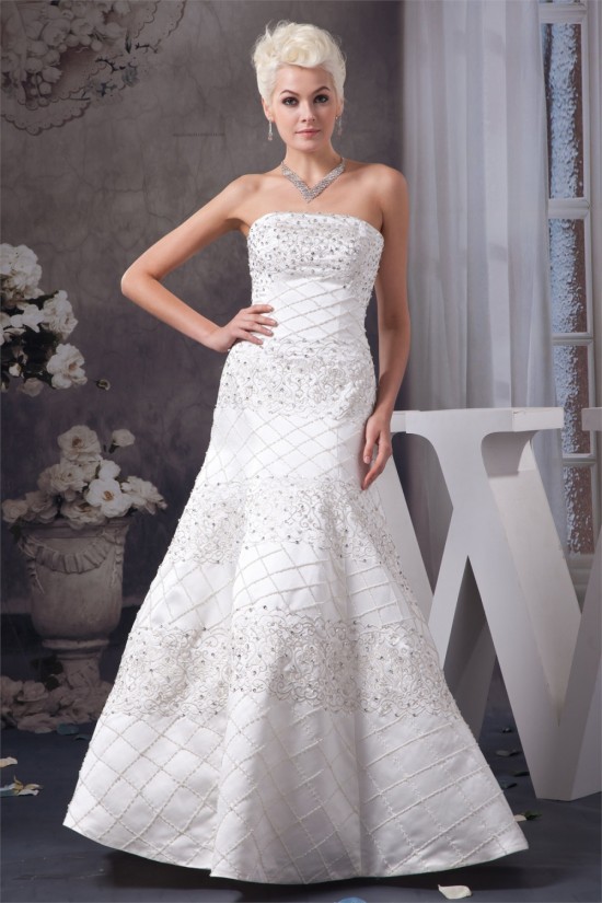Beautiful Sleeveless Strapless A-Line Satin Wedding Dresses 2030633 Beautiful Sleeveless Strapless A-Line Satin Wedding Dresses 2030633