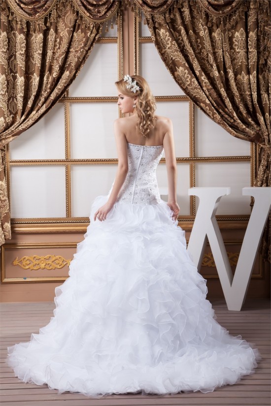 Beautiful Sweetheart Satin Organza A-Line Sleeveless Wedding Dresses 2030635 Beautiful Sweetheart Satin Organza A-Line Sleeveless Wedding Dresses 2030635