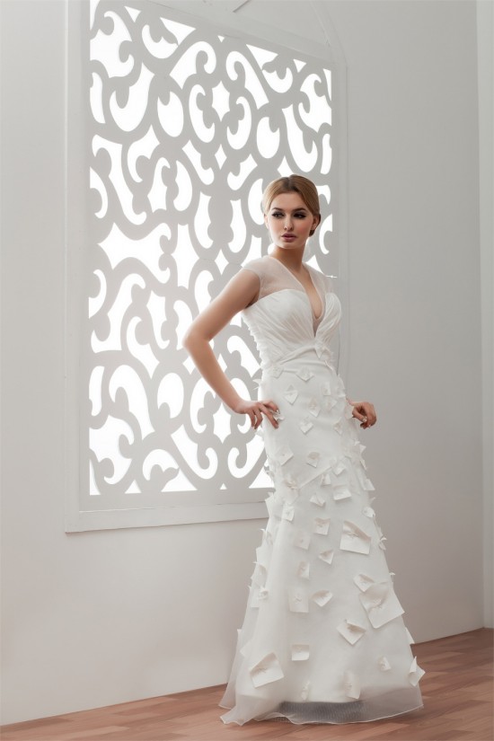 Beautiful V-Neck A-Line Organza Taffeta Wedding Dresses 2030639 Beautiful V-Neck A-Line Organza Taffeta Wedding Dresses 2030639