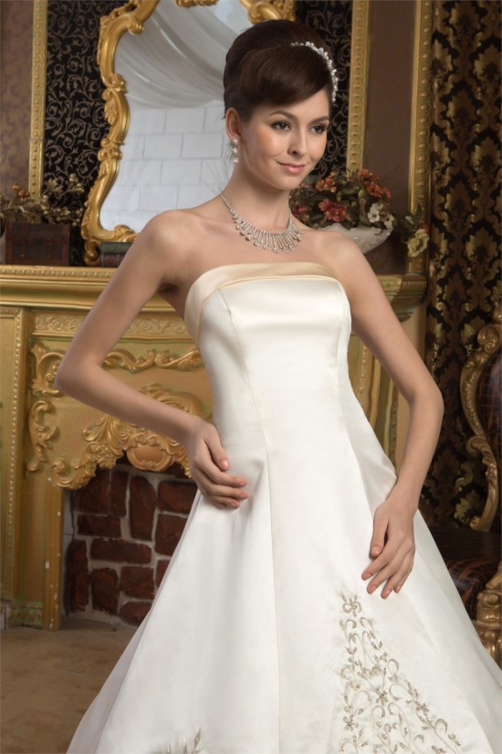 Breathtaking Strapless Satin Sleeveless A-Line Wedding Dresses 2030645 Breathtaking Strapless Satin Sleeveless A-Line Wedding Dresses 2030645
