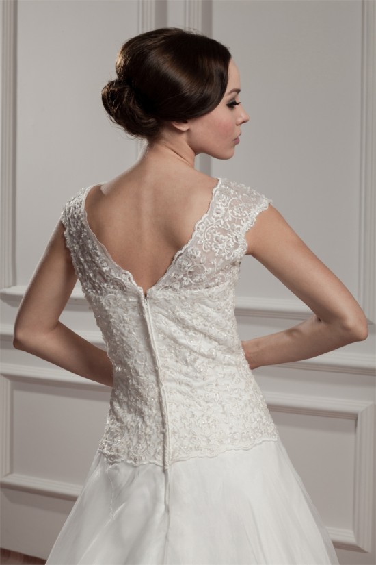 Breathtaking V-Neck A-Line Satin Organza V-Neck Lace Wedding Dresses 2030647 Breathtaking V-Neck A-Line Satin Organza V-Neck Lace Wedding Dresses 2030647