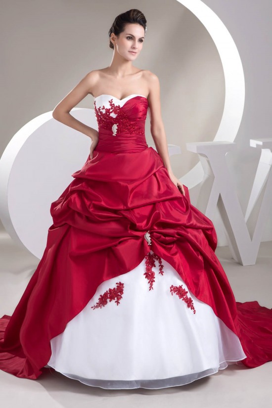 Ball Gown Red White Beading Applique Wedding Dresses 2030649 Ball Gown Red White Beading Applique Wedding Dresses 2030649