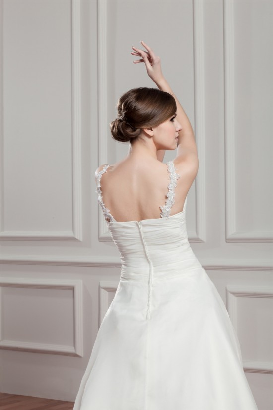 Charming V-Neck Sleeveless Satin Organza A-Line Wedding Dresses 2030653 Charming V-Neck Sleeveless Satin Organza A-Line Wedding Dresses 2030653