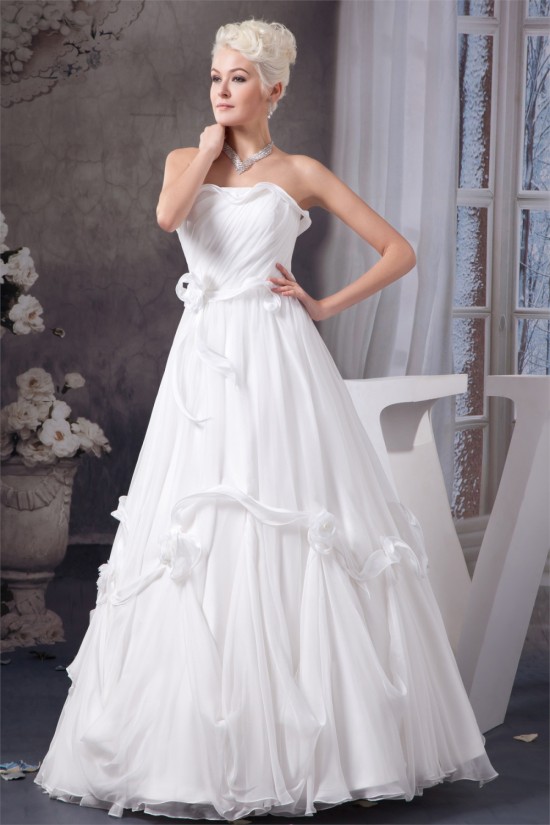 Chiffon Satin Silk like Satin A-Line Sleeveless Most Beautiful Wedding Dresses 2030655 Chiffon Satin Silk like Satin A-Line Sleeveless Most Beautiful Wedding Dresses 2030655