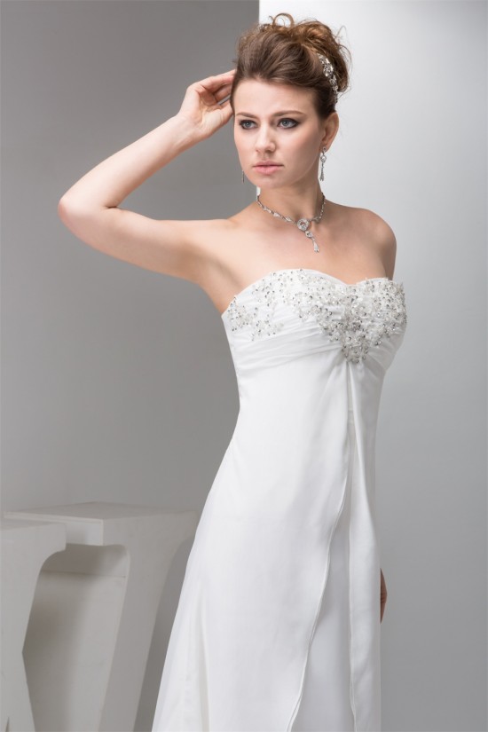 Chiffon Silk like Satin Sweetheart Beaded Sequin Sweet Wedding Dresses 2030658