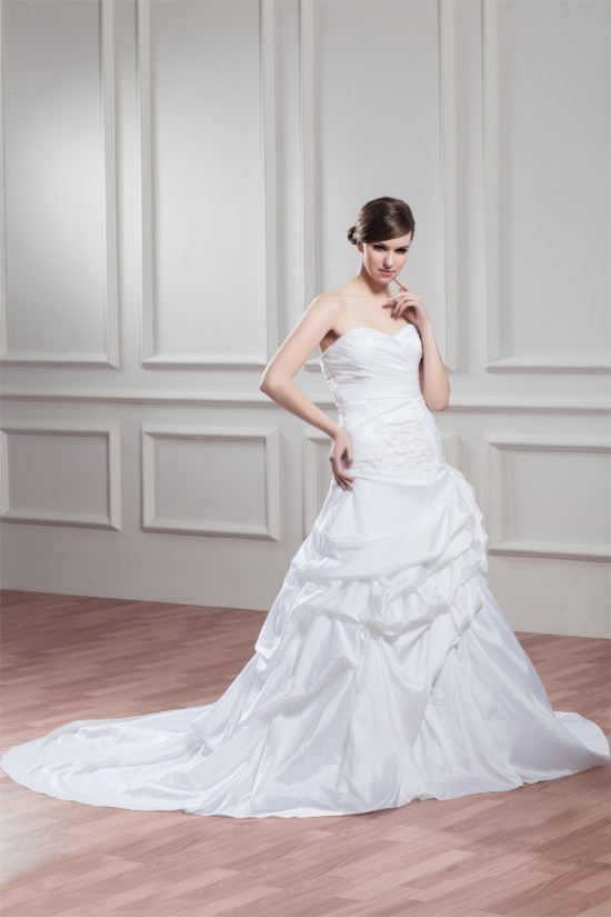 custom made Taffeta Sweetheart Sleeveless A-Line Wedding Dresses 2030659