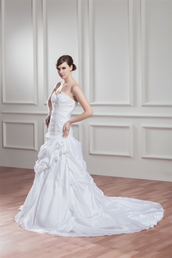custom made Taffeta Sweetheart Sleeveless A-Line Wedding Dresses 2030659