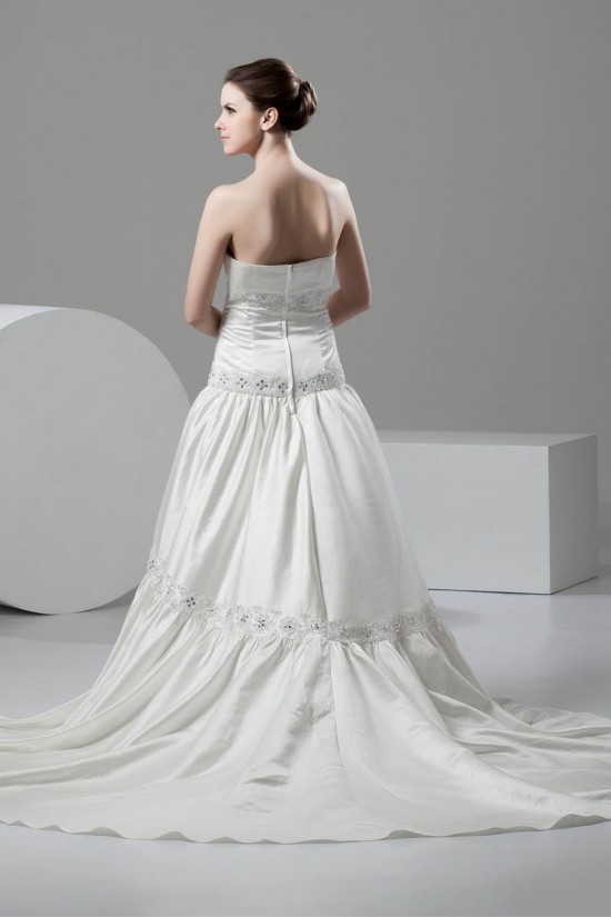 Elegant A-Line Satin Soft Sweetheart Sleeveless Wedding Dresses 2030661 Elegant A-Line Satin Soft Sweetheart Sleeveless Wedding Dresses 2030661