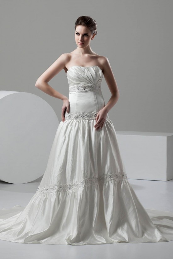 Elegant A-Line Satin Soft Sweetheart Sleeveless Wedding Dresses 2030661 Elegant A-Line Satin Soft Sweetheart Sleeveless Wedding Dresses 2030661