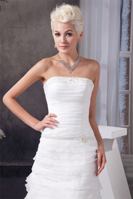 Elegant Satin Strapless Sleeveless A-Line Best Wedding Dresses 2030668 Elegant Satin Strapless Sleeveless A-Line Best Wedding Dresses 2030668