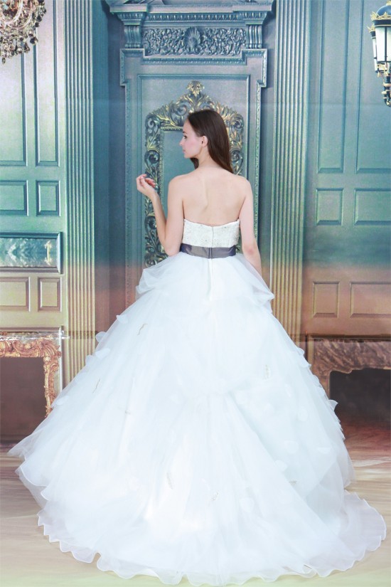 Elegant Sleeveless Sweetheart Satin Organza Ball Gown Wedding Dresses 2030673 Elegant Sleeveless Sweetheart Satin Organza Ball Gown Wedding Dresses 2030673