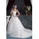 Elegant Strapless A-Line Satin Sleeveless Lace Wedding Dresses 2030675