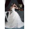 Elegant Strapless A-Line Satin Sleeveless Lace Wedding Dresses 2030675